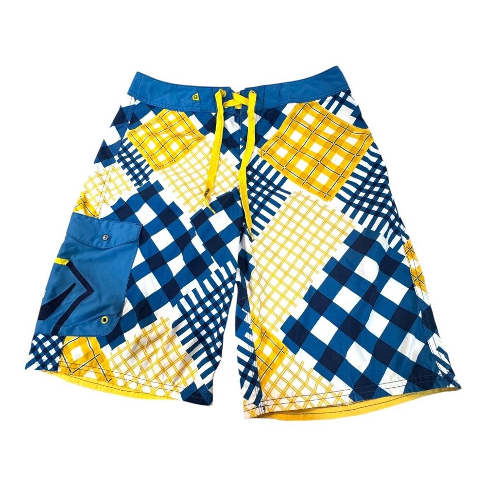 RedSand Patches Mens Board Shorts Swim Trunks Bathing Suit 32 Faience Blue READ